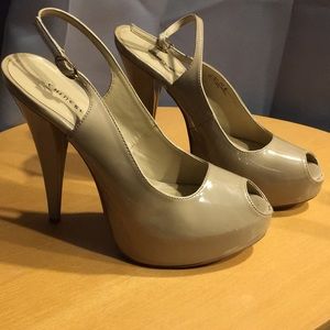 Chinese laundry platform sling back heel 10 nude